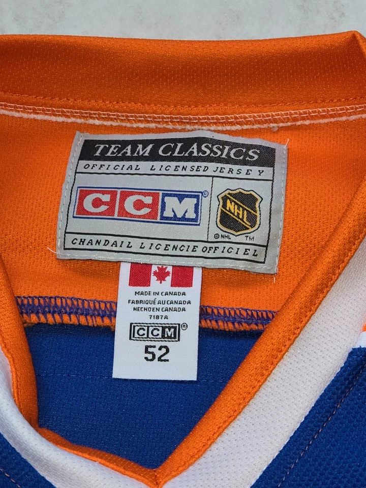 WAYNE GRETZKY #99 EDMONTON OILERS NHL BLUE/ORANGE JERSEY CCM SIZE 52 MADE CANADA - Image 3 of 4