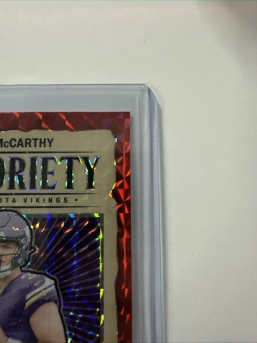 2024 Mosaic JJ McCarthy Notoriety RC #21 Hobby Exclusive Red Prizm