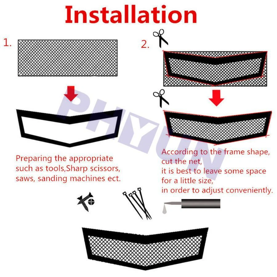 Universal Black Aluminium Modified Car Bumper Lower Upper Grille Mesh 40"x13" US - Image 3 of 4