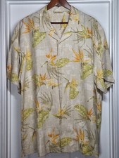 Tommy Bahama Men XL Shirt Button Down 100 Silk Hawaiian Short Sleeve Multicolor
