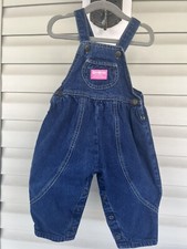 Vintage Oshkosh B'gosh Pink Label Bubble Overalls Size 2T Made in the USA