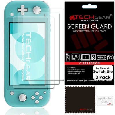 3 Pack of TECHGEAR Screen Protector Guard Covers for Nintendo Switch Lite
