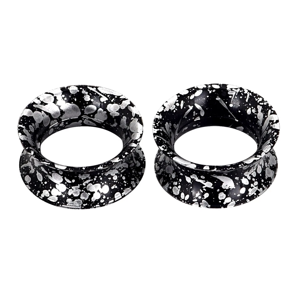 2 pares de tapones para los oídos puntos suaves túneles de carne ultrafinos medidores de silicona plateados Foto 4 de 4