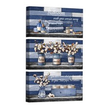 HOMEOART Bathroom Signs Farmhouse Wall Decor Pictures Canvas Art for Bathroom...