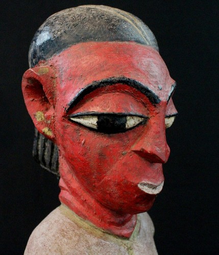 Art Africain - Statue en Bois Femme "Colon" Baoulé Baule "Blolo Bla" - 43 Cms ++ - Picture 10 of 12