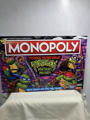 Monopoly Teenage Mutant Ninja Turtles Mutant Mayhem TMNT Family Board Game Hasbr