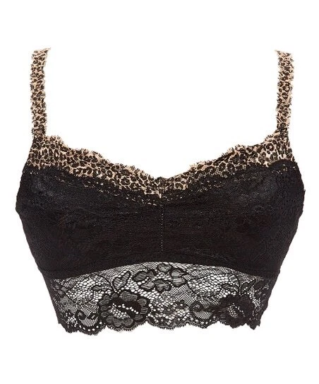 BEBE 2 Pack Black Pink Lace Bralette Women's Size Medium Leopard Print Sexy New - Image 2 of 4