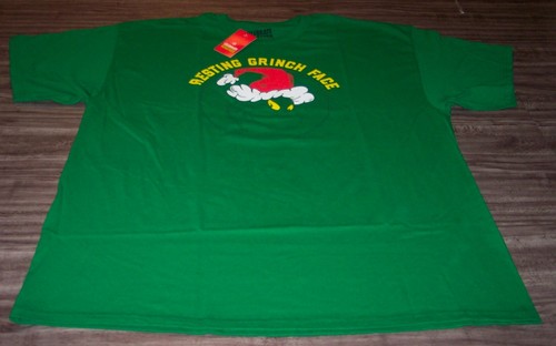 Dr. Seuss THE GRINCH WHO STOLE CHRISTMAS Face T-Shirt 2XL XXL NEW w/ TAG - 第 2/3 張圖片