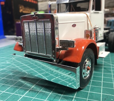 Model Truck Polished Aluminum Bent End Bumper 1/25 Scale Peterbilt, Kenworth