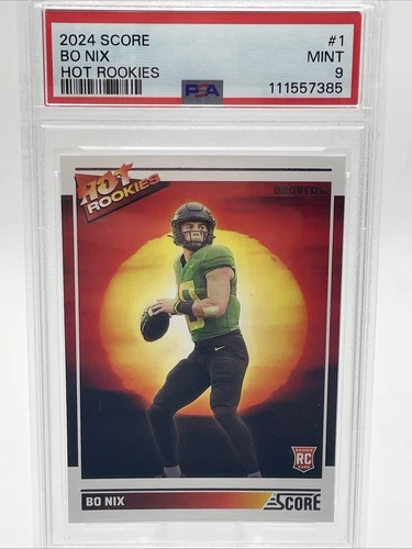 2024 PANINI SCORE HOT ROOKIES #1 BO NIX ROOKIE RC PSA 9