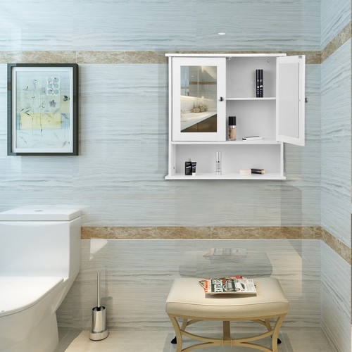 Badschrank Spiegelschrank Hängeschrank Wandschrank mit Aufbewahrung Regal Spiege - Bild 2 von 7