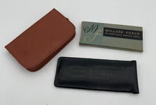 VINTAGE MILLERS FORGE MANICURE TOOLS & CONTINENTAL HAIR SHAPER LEATHER CASE NICE