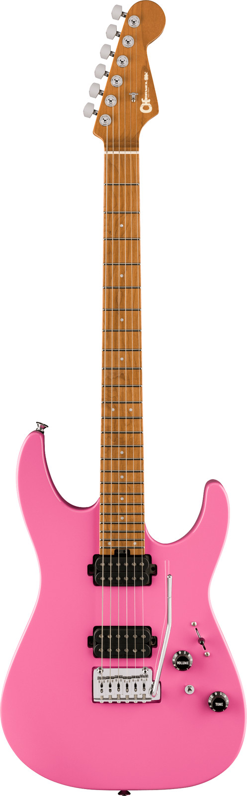 CHARVEL Pro-Mod DK24 HH 2PT СМ, накладка из карамелизированного клена, розовая жевательная резинка