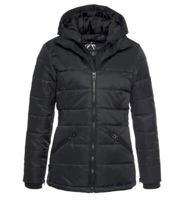 ALPENBLITZ Damen Steppjacke Slim Waist Winterjacke schwarz 38 40