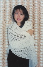Fibra Tendencias Patrón Crochet 105LC Fácil Ganchillo Triángulo Encaje Mantón Lirio Chin