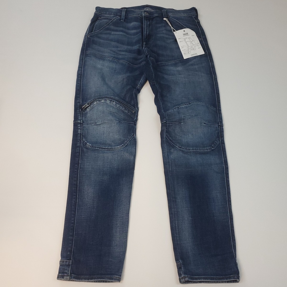 G-STAR RAW 5620 3D SKNNY 34×32 G-Star Raw 5620 3D Zip Knee Skinny Jeans Men 34x32 Faded