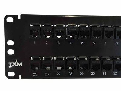 TXM CAT5e 48-Port Patch / Feed Thru Panel Unshielded / 2RU / 19'' - MFG Warranty