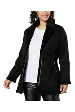 Sporto Women's Faux Shearling Coat Black