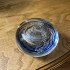 BUZZ Williams 91 Signed Blue Spiral Controlled Bubble 3.5" x 2" Paperweight — photo 8