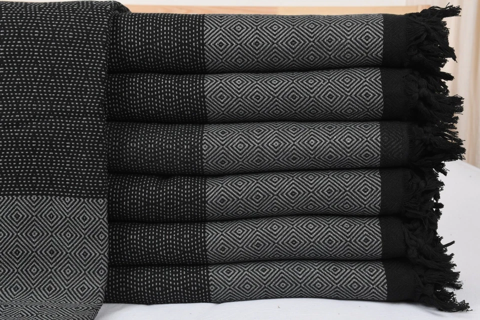 Turkish Blanket, Sofa Blanket, Diamond Blanket, 79"x99" Inches Bed Cover,