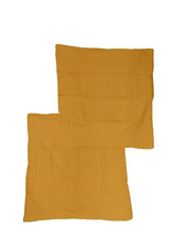 Pacific Yellow Waffle Throw Pillow Covers 26 X 26 New Set Of Two