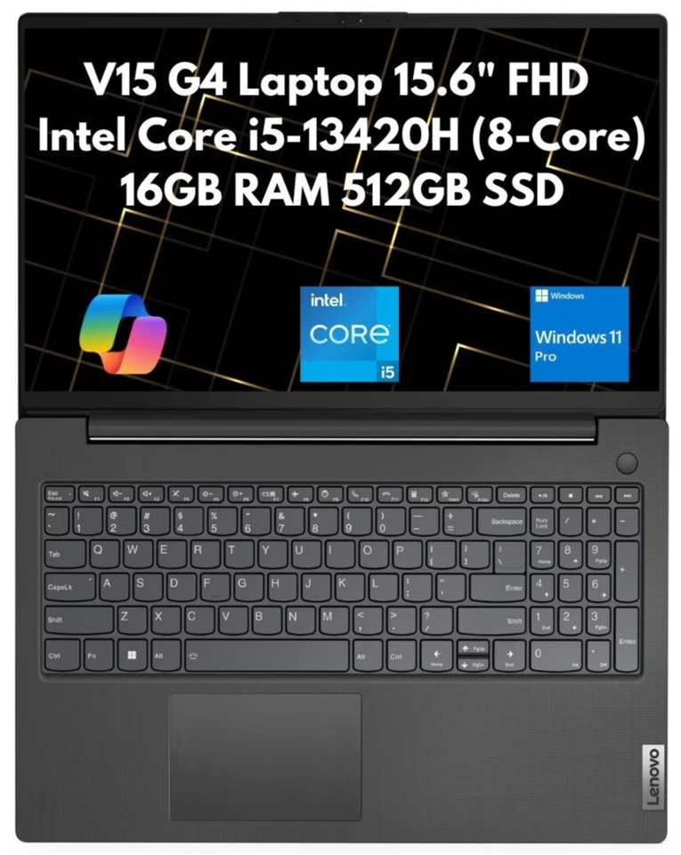 New Lenovo V15 Gen 4 15.6" FHD 8-Core i5-13420H 16GB 512GB SSD Webcam Win 11 Pro