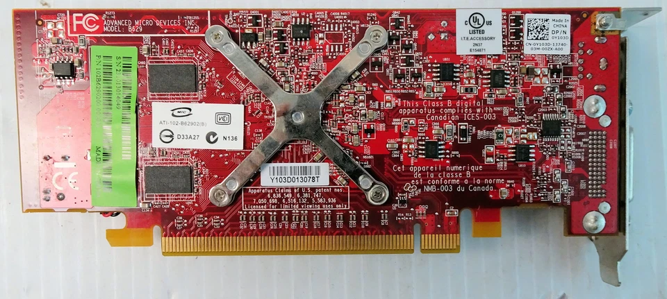 AMD ATI 102 B62902 RADEON VIDEO CARD MODEL B629 HD3400 0Y103D - Image 2 of 4