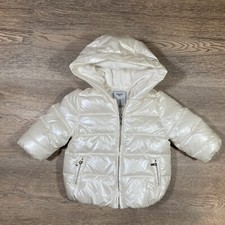 Mayoral Puffy Jacket Full Zip Insulated Hoodie Girls 6 Months 68 cm White
