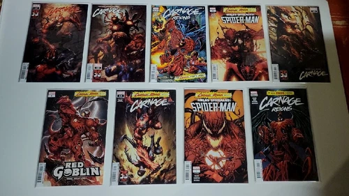 🔑CARNAGE REIGNS (2023) NM-/VF+ COMPLETE 9 ISSUE SET RUN SPIDER-MAN MARVEL COMIC