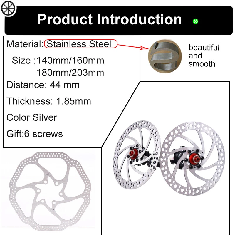 Rotores de freno de disco para bicicleta ZOOM MTB 140mm 160mm 180mm 203mm SRAM/Shimano 6 pernos Foto 3 de 4