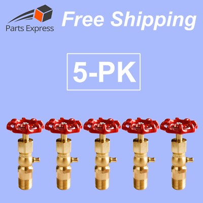 [5-PK] 1/2'' BOILER TRICOCK VALVE (250 PSI) LONG-SHANK, WATER COLUMN TEST VALVE