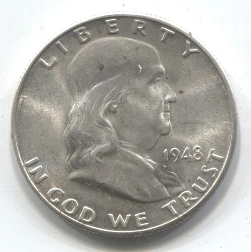 1948 -D-FRANKLIN HALF DOLLAR-90% SILVER- LOT # 320-GOOD DATE