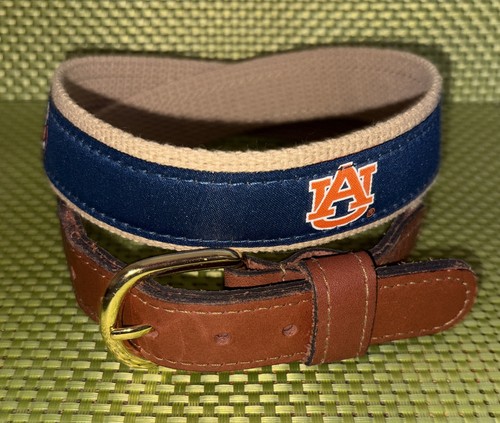 Auburn University Tigers USA Zep-Pro Canvas Belt sz 34 Brass Buckle