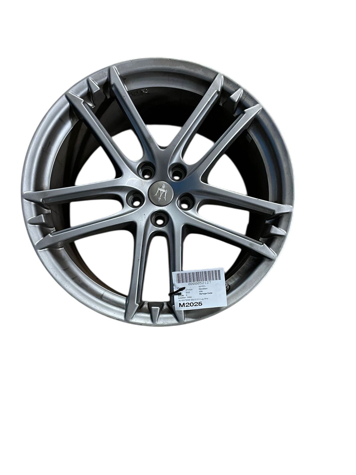 2016 Maserati Granturismo 83078500 20x10.5 5 Lug Wheel Silver Rear Wheel Rim