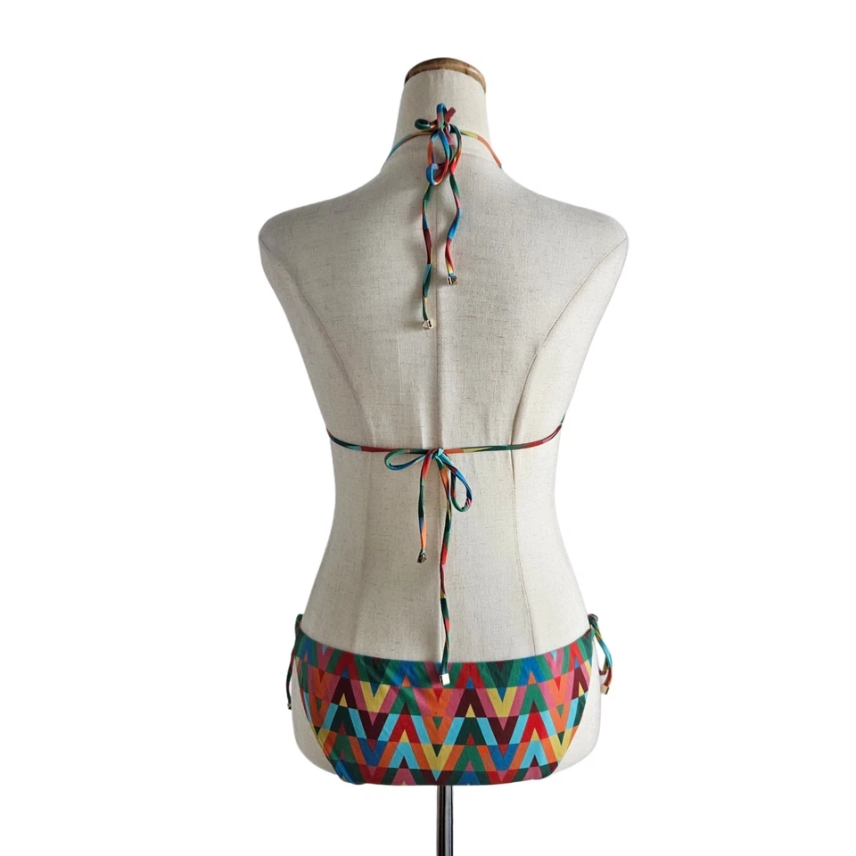 Traje de baño de dos piezas Valentino multicolor con logotipo en V Foto 4 de 4