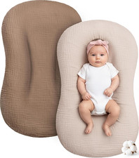 Muslin Baby Lounger Cover 2 Pack, Cotton Soft Breathable Infant Nest Slipcovers,