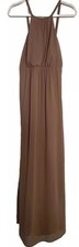 Show Me Your MuMu Dress Amanda Maxi Gown Taupe XL Empire Sheer Layers Bridesmaid