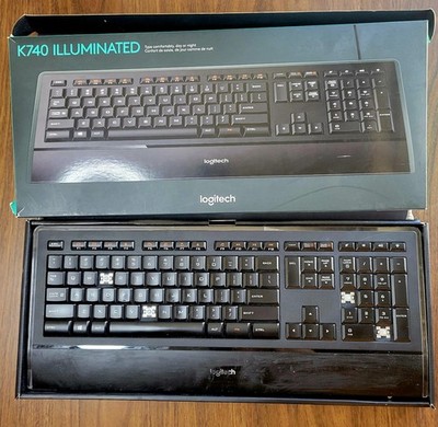 Logitech Illuminated K740 USB Wired Keyboard Y-UY95 - Tested - Missing4 Keys