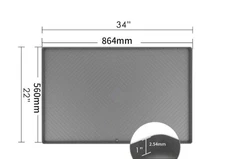 Under Kitchen Sink Mat with Towel Set 34”x22”x1” - Grey