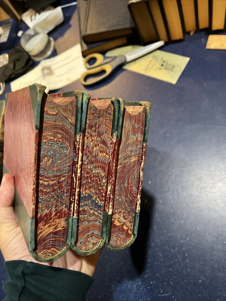 Henry Wadsworth Longfellow Dante , Houghton 3 Vols 1886 Marbled & Leather HC - Image 4 of 4