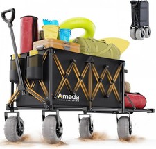 Beach with Heavy Sand, Capacity, All-Terrain 260L Duty Wagon for Big Fold Wheels
