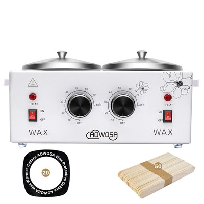 Professional Waxing Kit Wax Warmer Double Pot Wax Heater Machine for Hair Remova