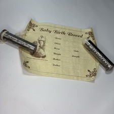 Pewter Birth Certificate Holder Item Heirloom Keepsake Metal Baby Gift