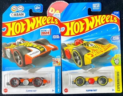 2025 Hot Wheels FLIPPIN FAST Yellow, Orange 1st Autism Awareness ASAN. Lot of 2
