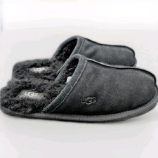 UGG Womens Black Suede Shearling Pearle Slip-On Slippers Size 8