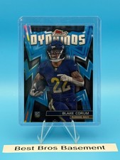 2024 Topps Finest Dynamos Blake Corum Sky Blue Refractors 002/150 DYN-4