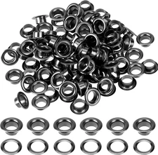 100Sets Metal Black Eyelets 1/4 Inch Grommets Eyelets with Washers 1/4 Grommet K