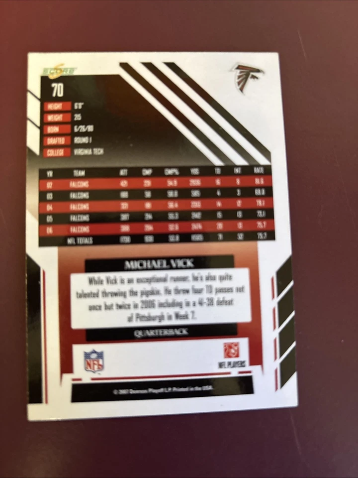 2007 Score - Michael Vick #70 - Image 2 of 2