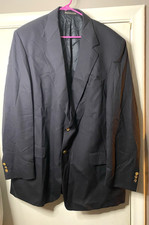 Botany Five Hundred 500 Sport Coat Blazer Mens Navy Blue 48 Made in Canada VNTG