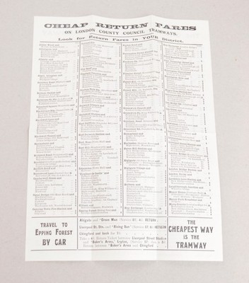 Straßenbahn Merkblatt LCC Straßenbahnen Karteneinlage günstige Rückfahrtarife 1913
